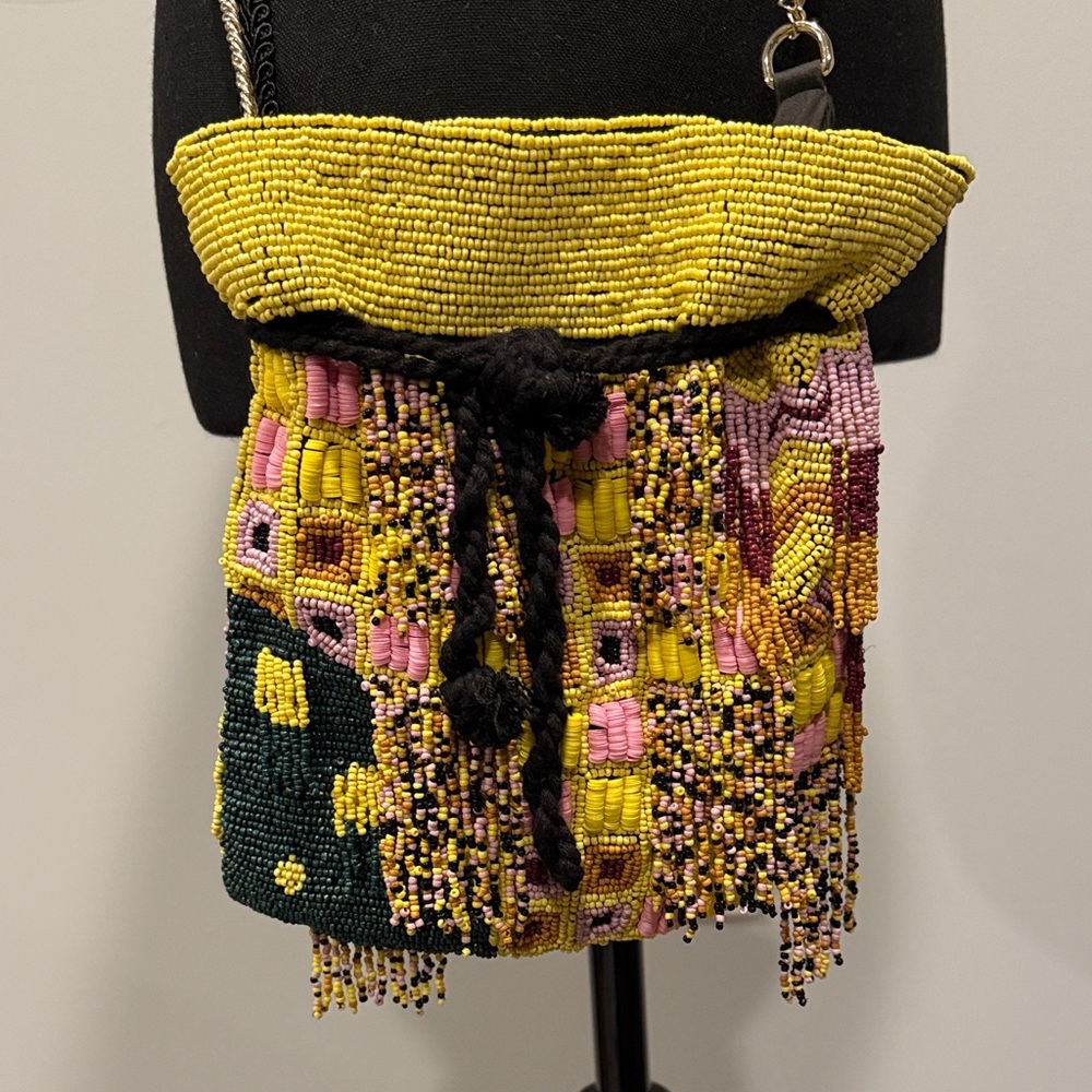 Zara Beaded Crossbody Bag in Yellow and Pink